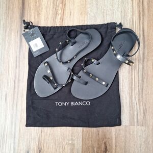 NWT Tony Bianco Finola Black Sandals Size 39 (8 1/2) Studded